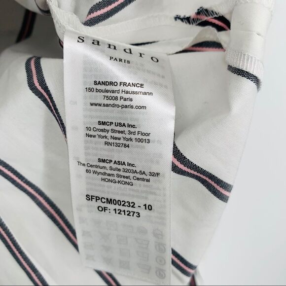 NEW SANDRO PARIS Naelle Blouse Stripes Top $340 - Picture 12 of 16